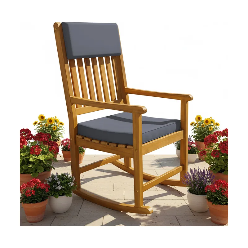 Silla mecedora madera de acacia 107x54x77cm