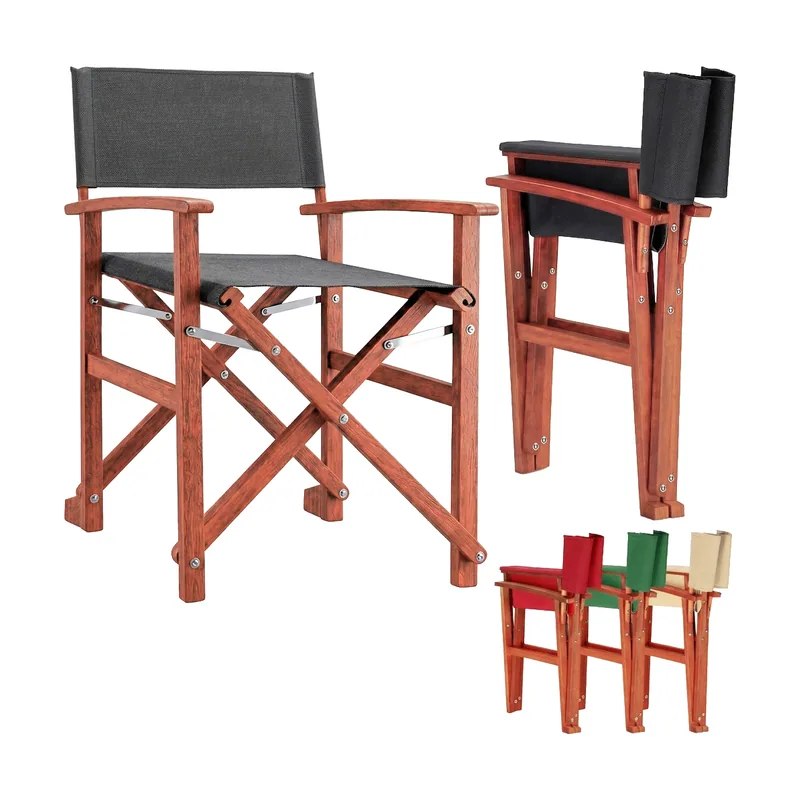 Silla de director madera de eucalipto antracita