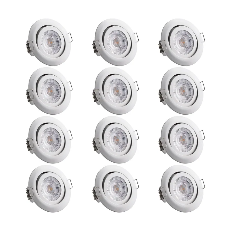 Focos LED empotrables techo Krog set de 12