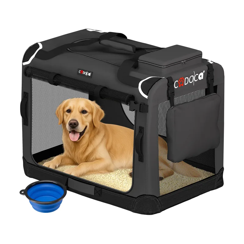 Transportín perro antracita XXXL 101x70x70cm plegable