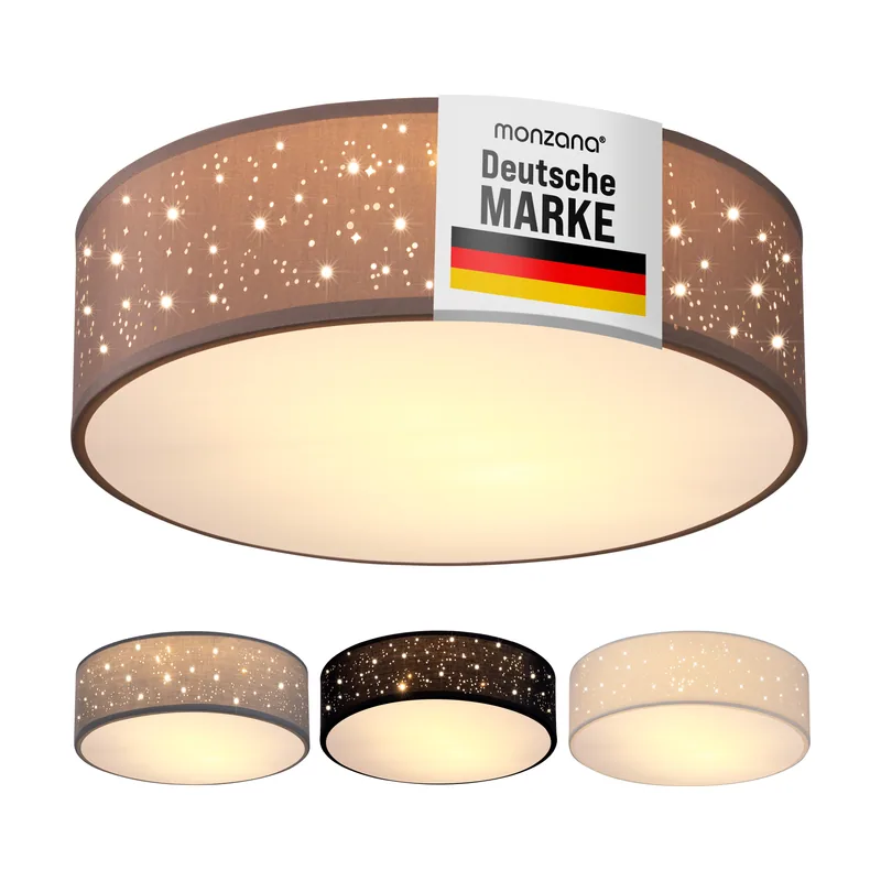 Lámpara de techo Tela Taupe Ø38cm Starry