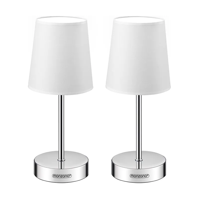 Lámpara mesita de noche set de 2 blanco 32x13x13cm