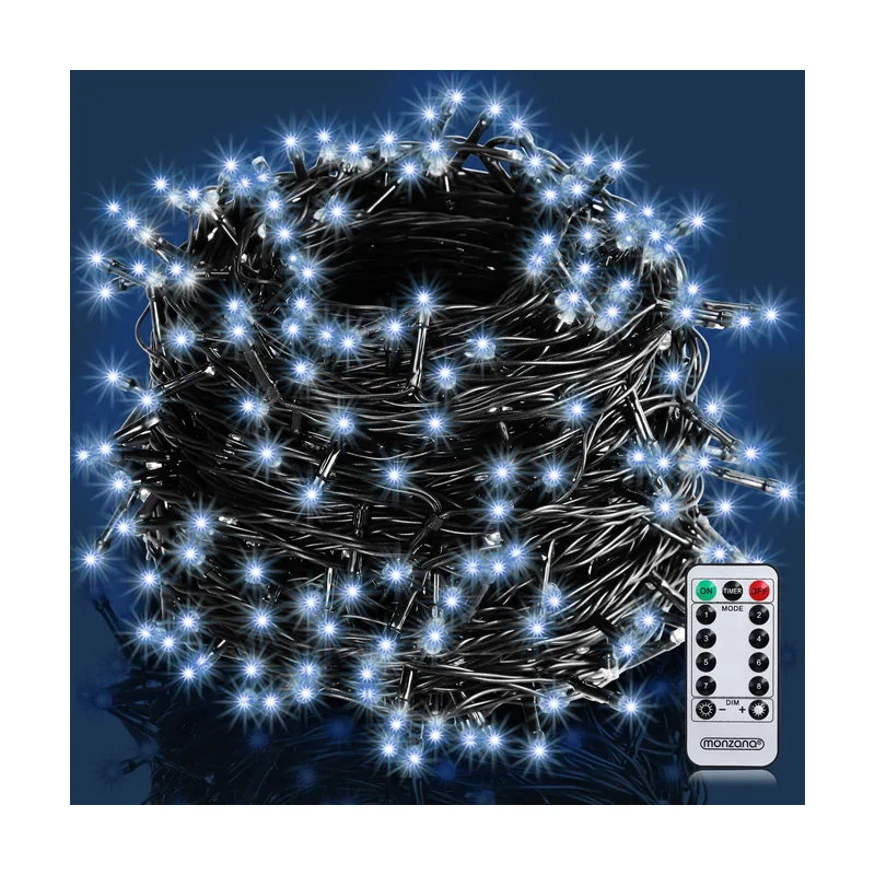 Tira LED Navidad 200 luces 20 m Blanco