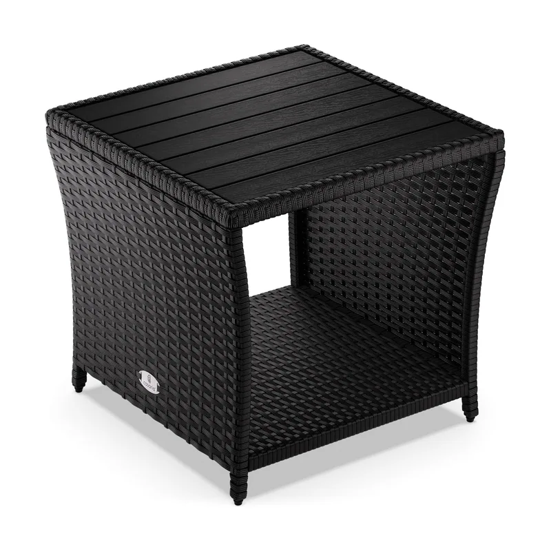 Mesa auxiliar jardín negra 45x45x40cm