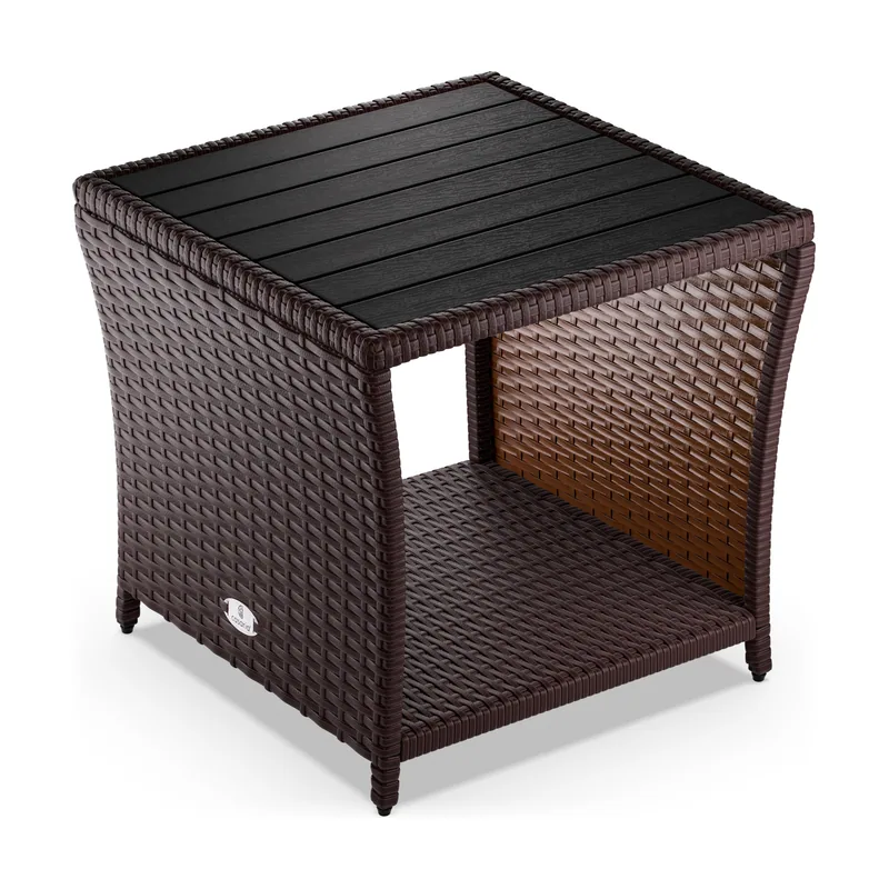 Mesa auxiliar jardín marrón 45x45x40cm