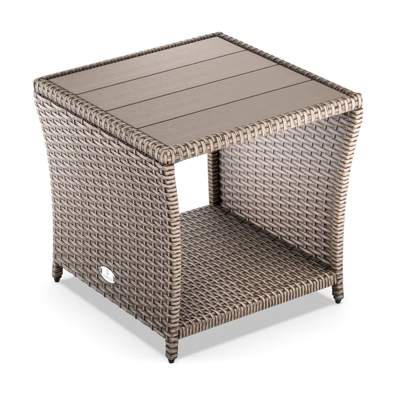 Mesa auxiliar jardín crema 45x45x40cm