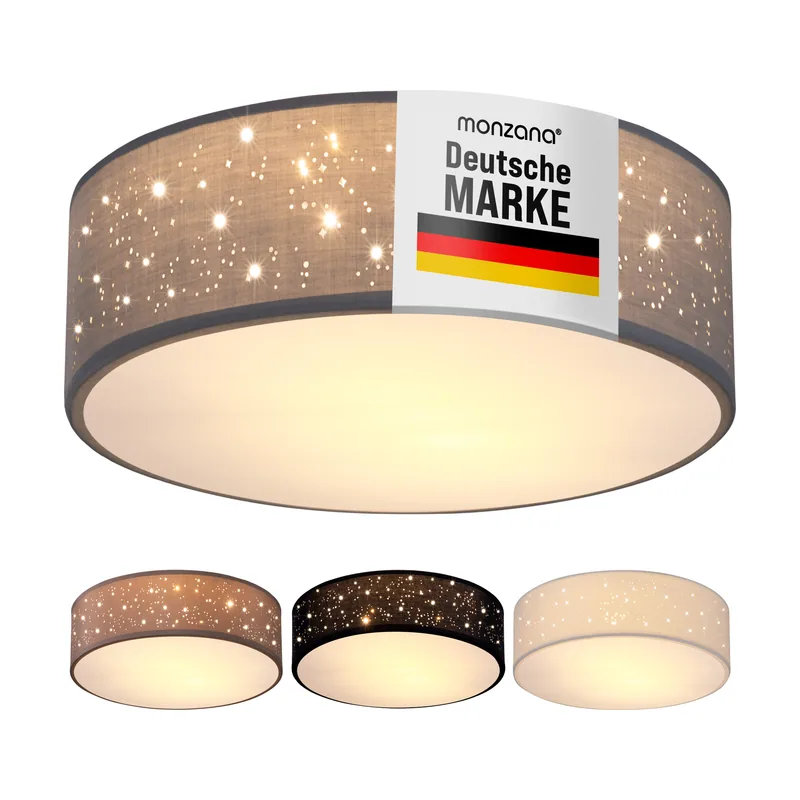 Lámpara de techo Tela Gris Ø38cm Starry