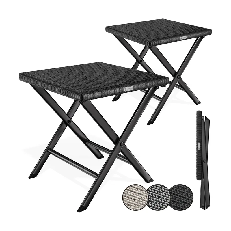 Taburete plegable multiusos Roma set de 2 poliratán