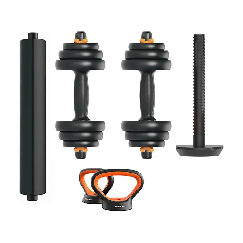 Kit De Mancuernas V2+barra+pesa Rusa 20 kg