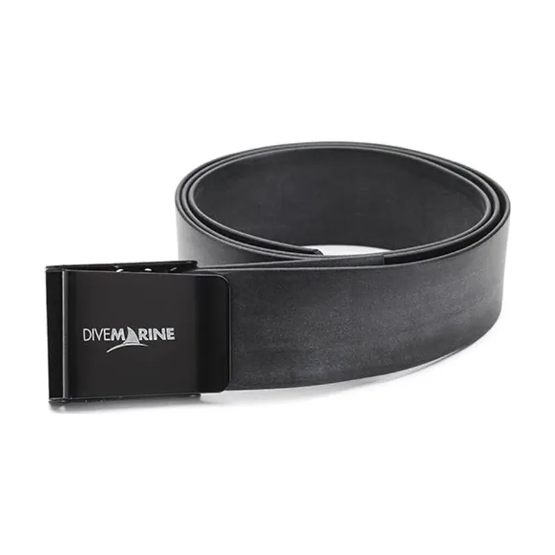 Cinturón Rubber Black Painted Stainless Steel Square Buckle