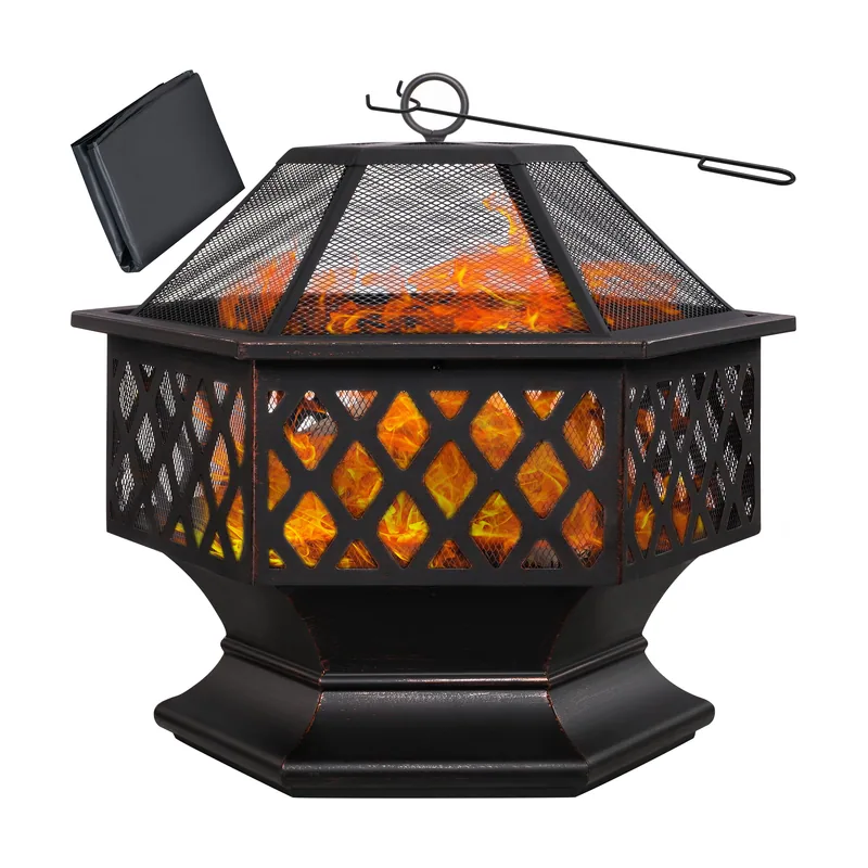 Brasero exterior hexagonal
