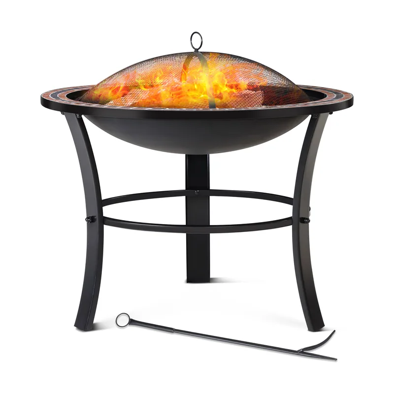Brasero redondo Fuoco mosaico 76 cm incl tapadera atizador