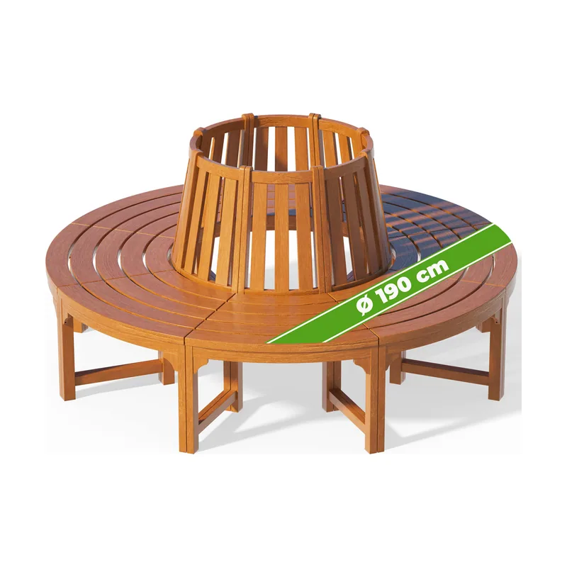 Banco redondo para árbol madera de eucalipto 190cm