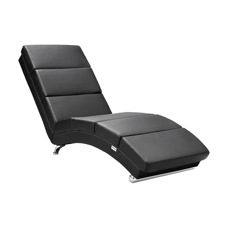 Chaise Longue London negro cuero sintético