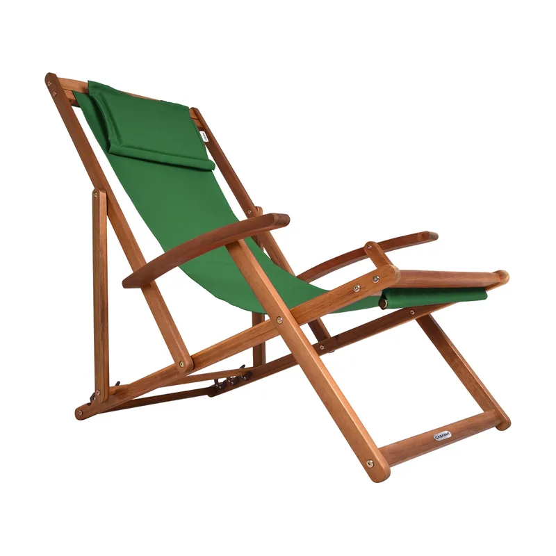 Tumbona jardín verde madera de acacia 94x60x94cm plegable