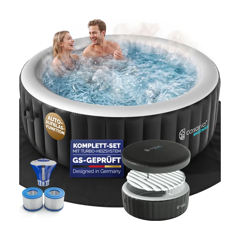 Whirlpool negro redondo para 4 personas 20-42°C resistente al invierno