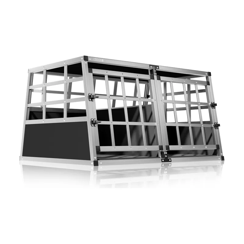 Transportín perro aluminio negro/plata XL 89x70x51cm