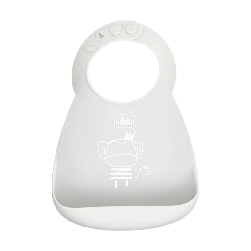 Babero Silicona Gris 6M