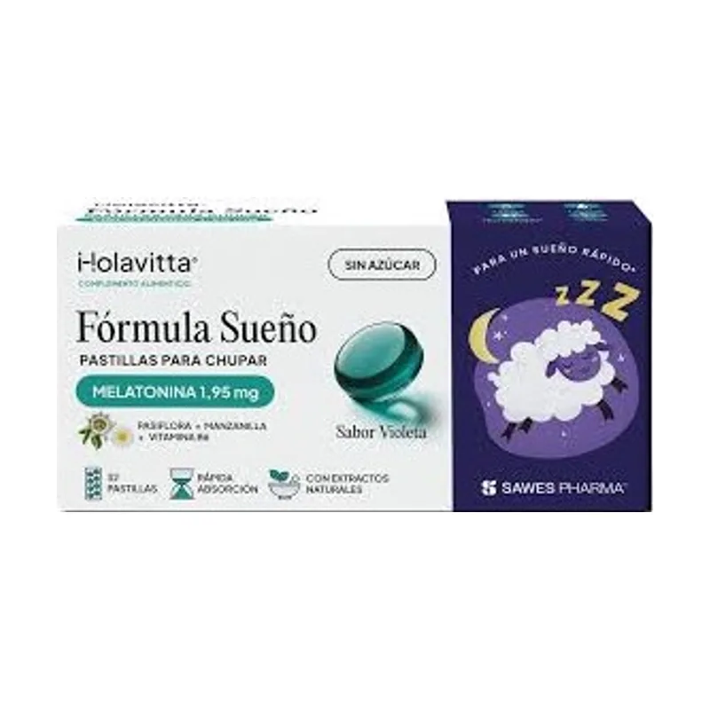 Pharma Holavitta Fórmula Sueño Pastillas Para Chupar Melatonina Sabor Violeta 8 uds