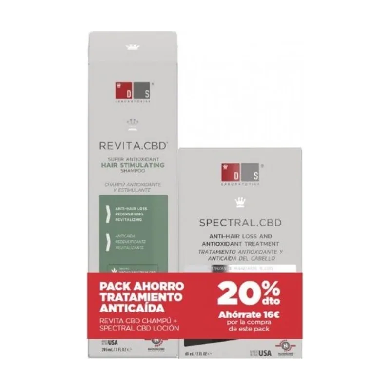 Ds Pack Revita Cbd Champú 205 ml + Spectral Cbd Antioxidante y Anticaída Para El Cabello 60 ml