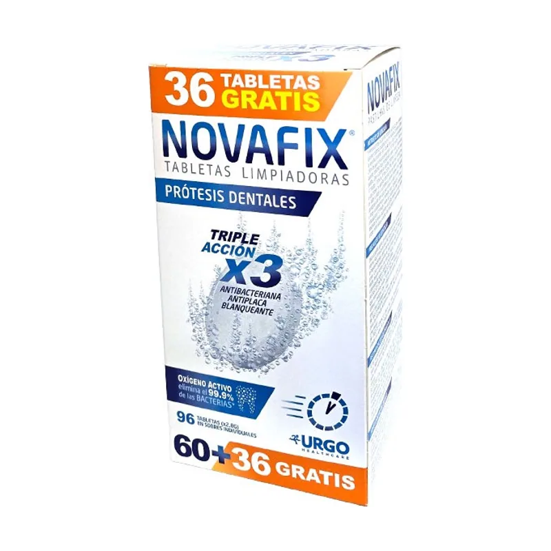 Novafix Tabletas Limpiadoras Prótesis Dentales 96 uds