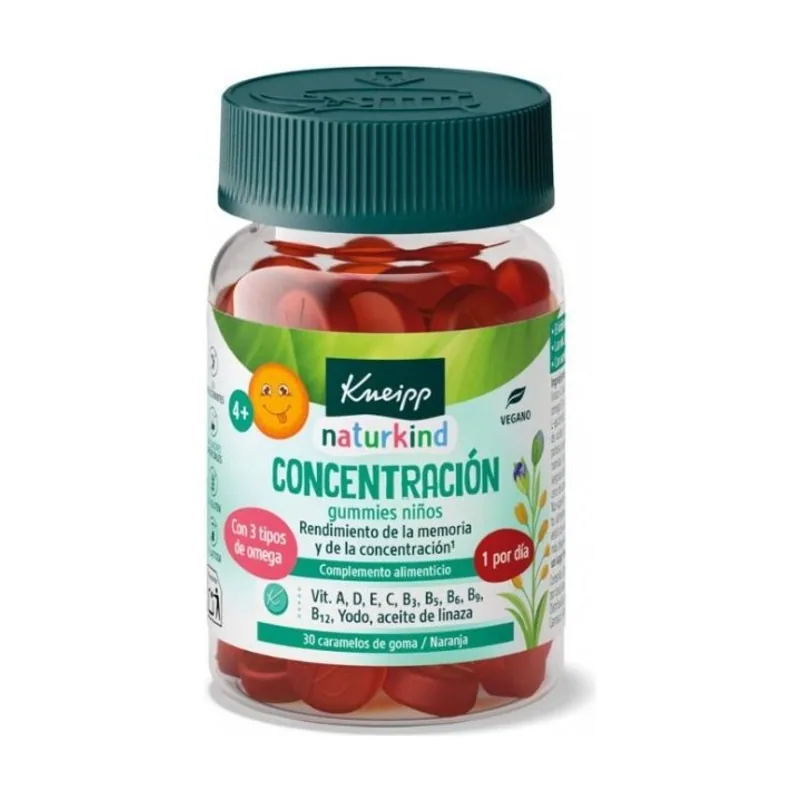 Naturkind Concentración Gummies Niños 30 Caramelos De Goma Sabor