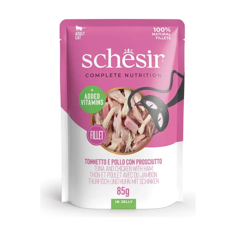 Comida Húmeda de Atún y Pollo con Jamón para gatos 85 gr