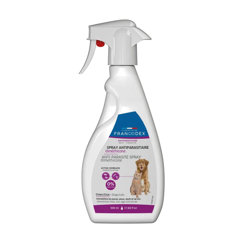 Spray para el Control de Plagas con Dimeticona para Perros y Gatos 500 ml