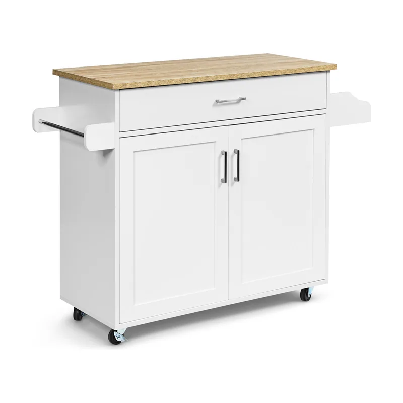 Carro de Cocina con Ruedas de Goma Armario Grande