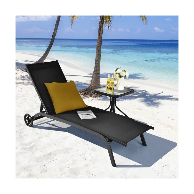 Tumbona Regulable para Patio con Ruedas