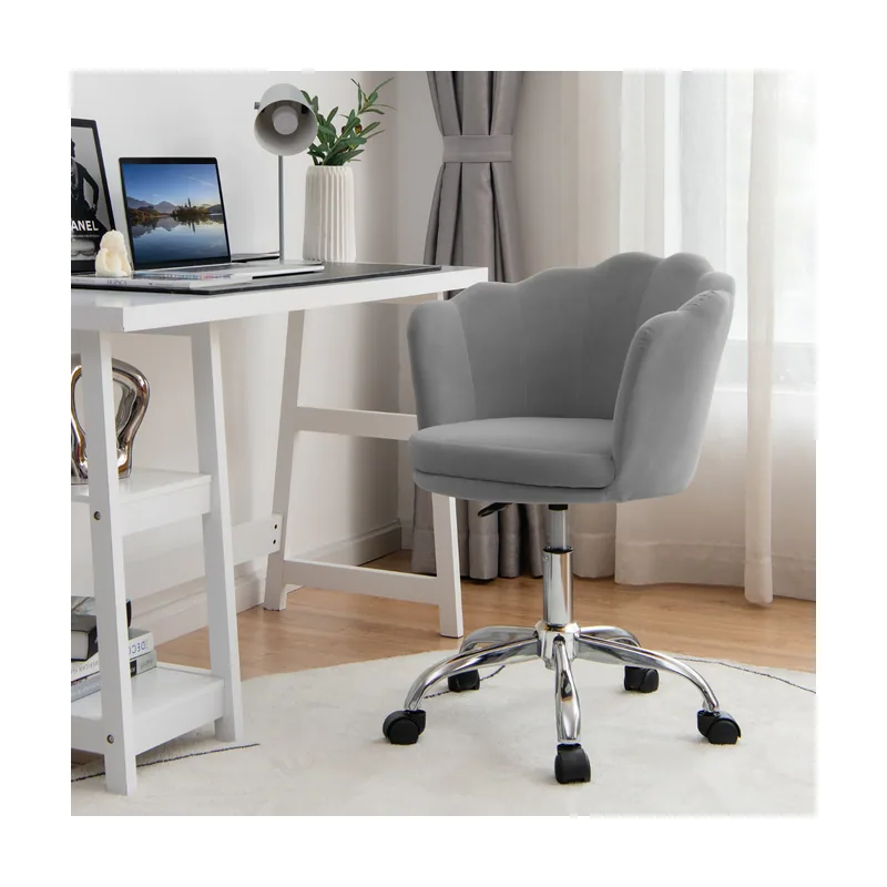 Silla Giratoria de Terciopelo de Oficina Altura Ajustable