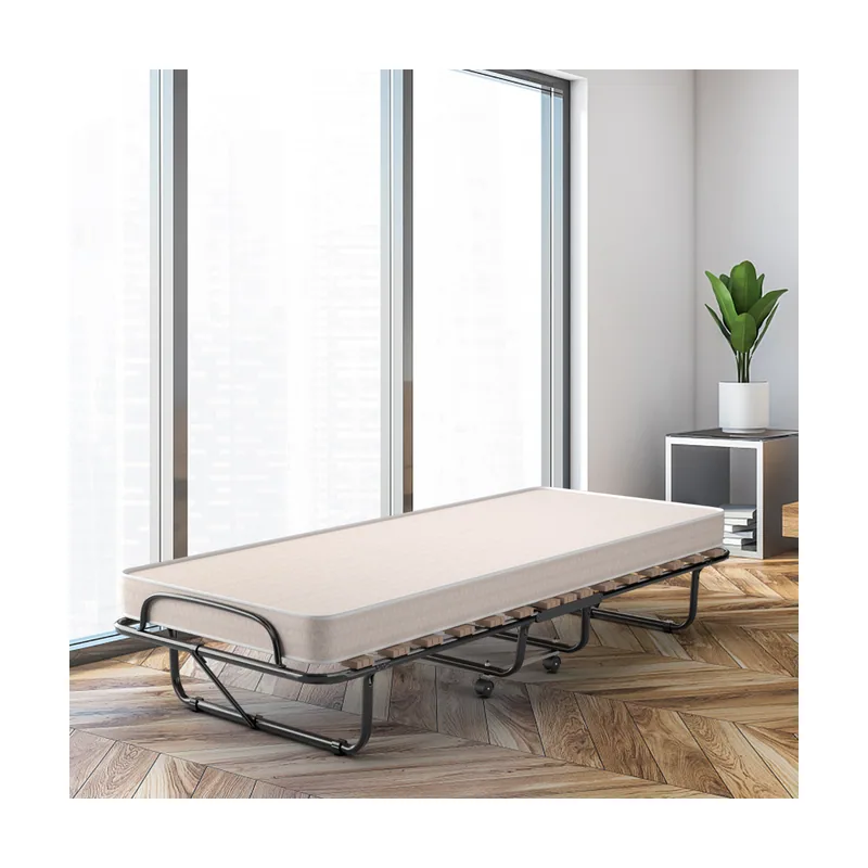 Cama Plegable Individual con Colchón de Espuma Viscoelástica Marco Metálico Cama