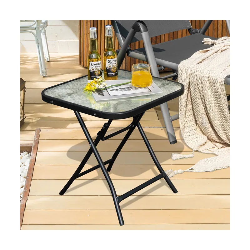 Mesa de Bistro para Patio Mesa de Comedor Cuadrada de 46,5 cm