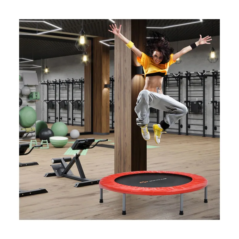 Mini Cama Elástica Plegable 101 cm Trampolín Fitness Entrenamiento Rojo