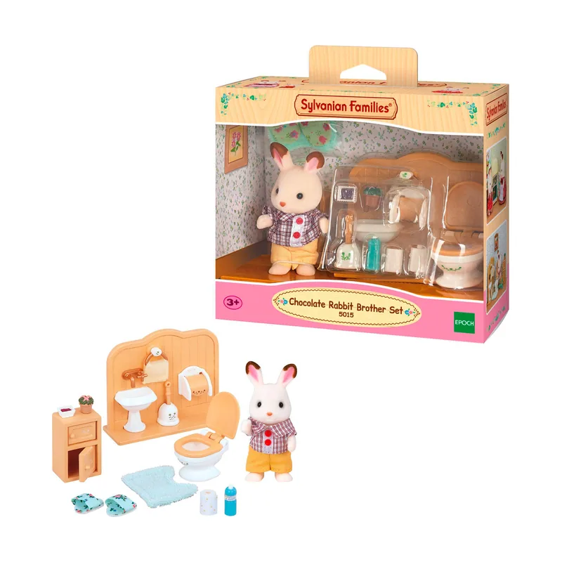 Sylvanian Families Set de baño hermano conejo de chocolate