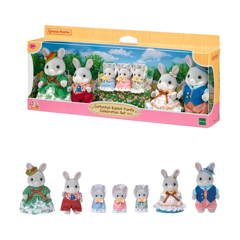 Sylvanian Families Set de Fiesta Familia Conejo del Bosque