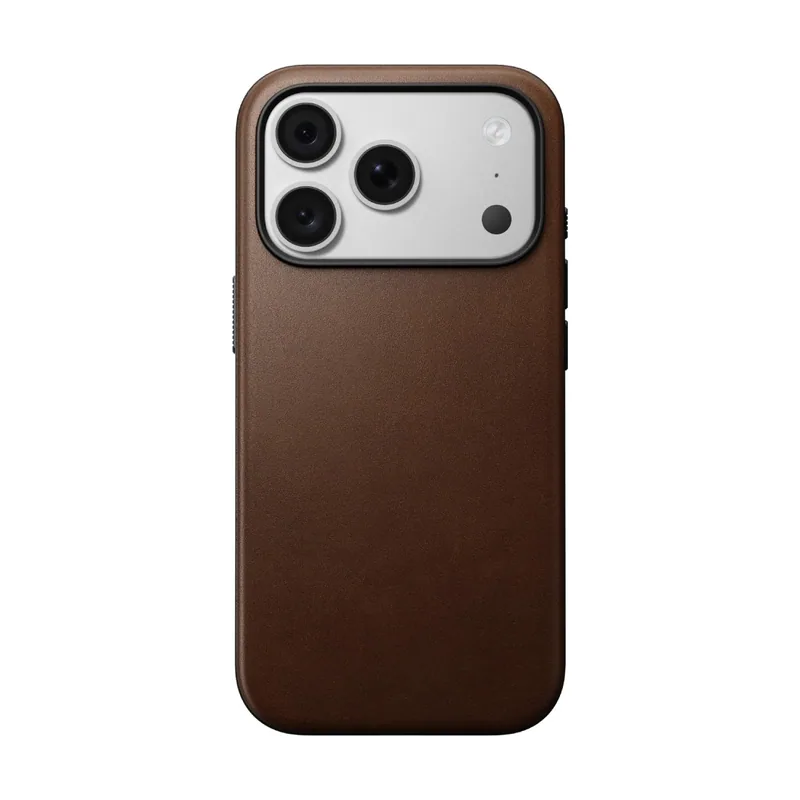 Funda Moderna de Piel iPhone 18 Pro Marrón