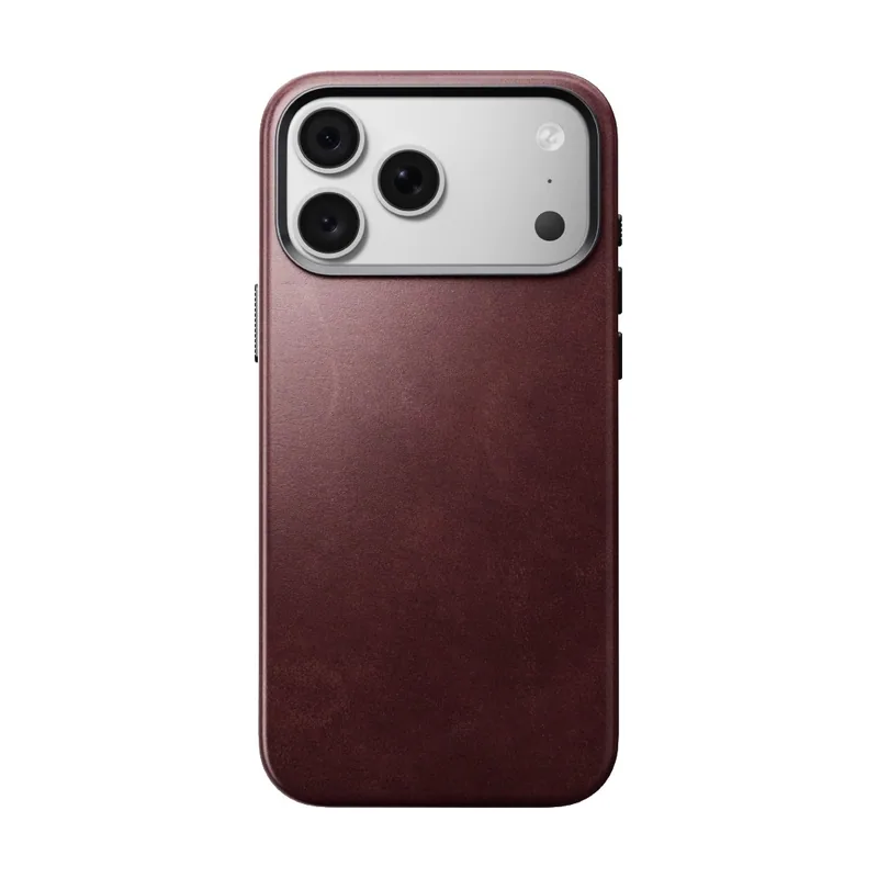 Funda Tradicional de Cuero Horween iPhone 18 Pro Max Burdeos