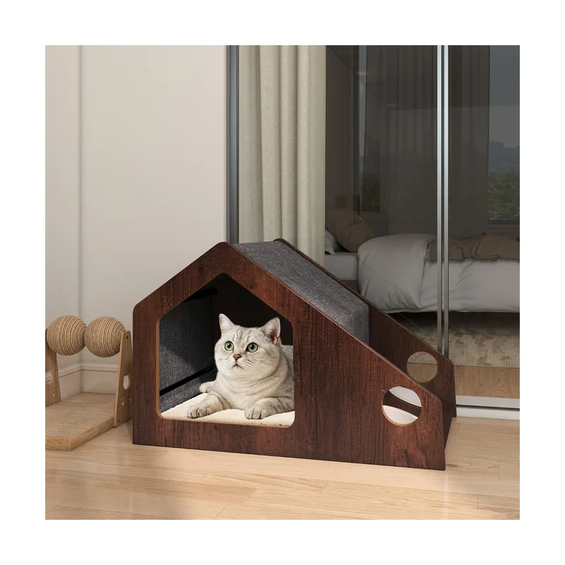 Casa de Madera para Gatos de Interior Mueble Condominio