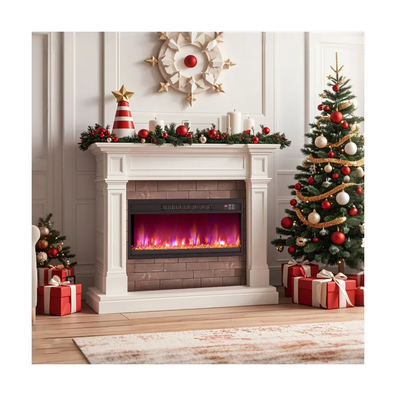 26" Inserción de Chimenea Eléctrica Calentador de Chimenea Empotrable de 1500W