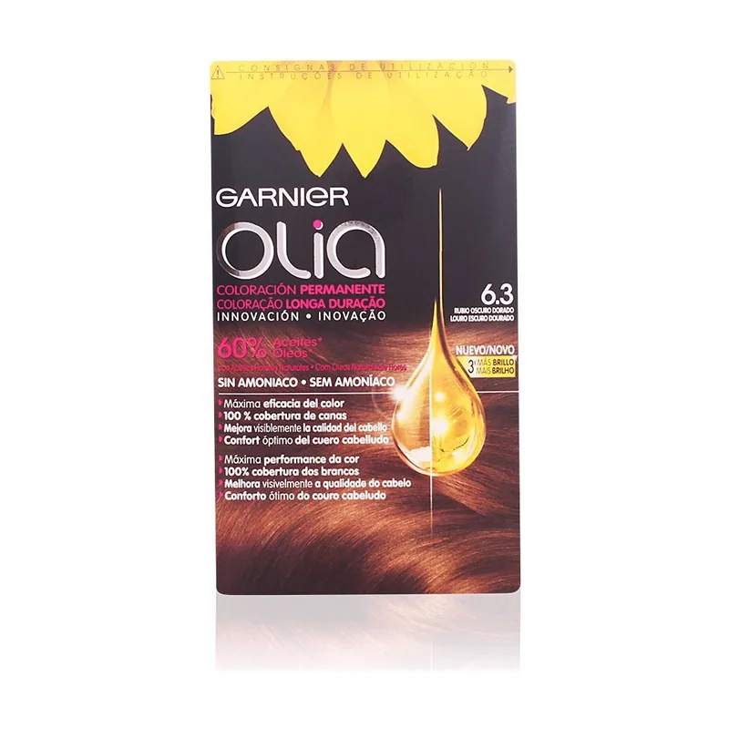 Olia Coloración Permanente Sin Amoniaco 6.3-Rubio Oscuro Dorado 1 Un