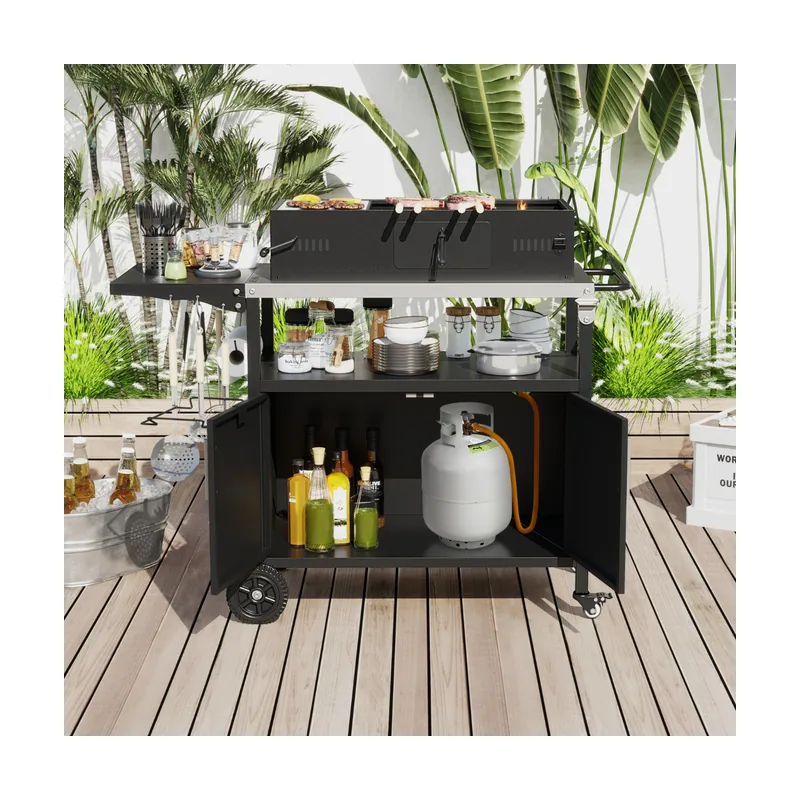 Carrito de Parrilla con Almacenamiento Isla de Cocina Exterior de 84 cm