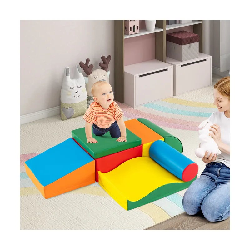 Juguetes de Escalada Coloridos para Niños 7 Piezas con Espuma EPE y Cuero Artificial Removible