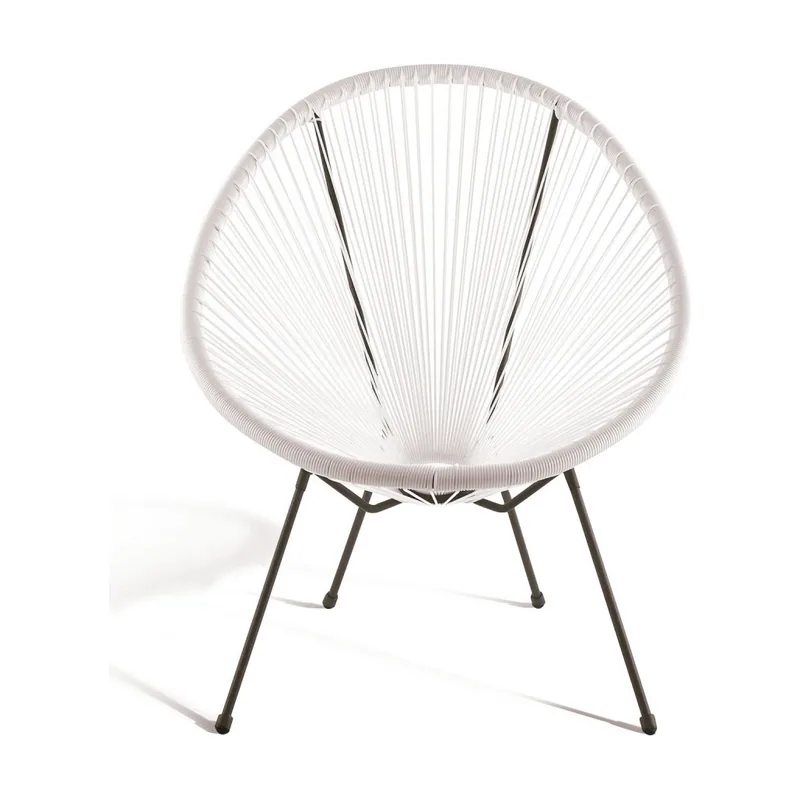 Silla cuerdas de exterior con patas metalicas negras