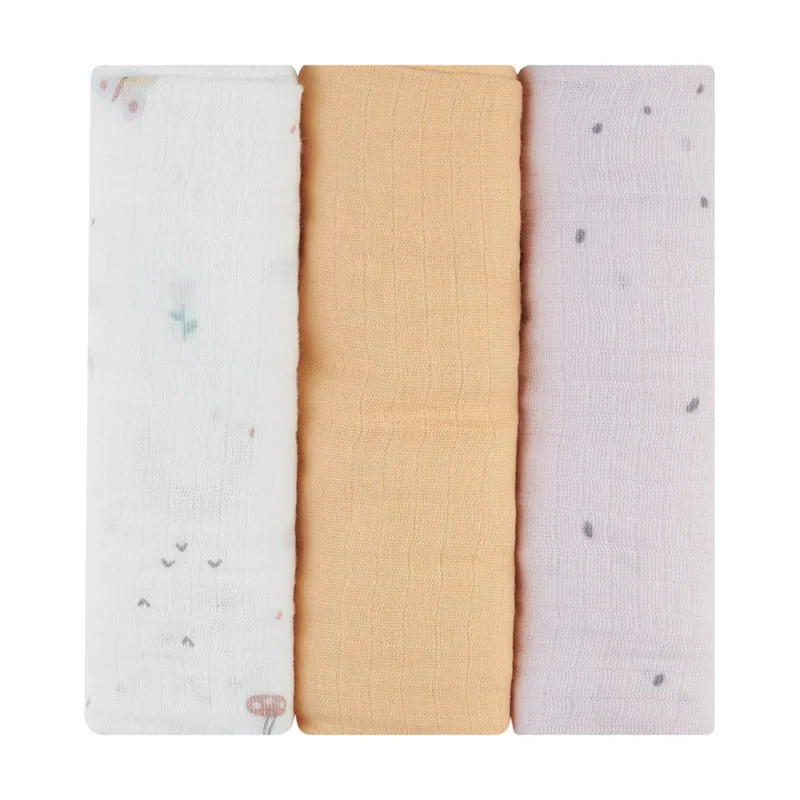 Juego de pañales de muselina 3 uds 75x75 cm Hedge-hugs