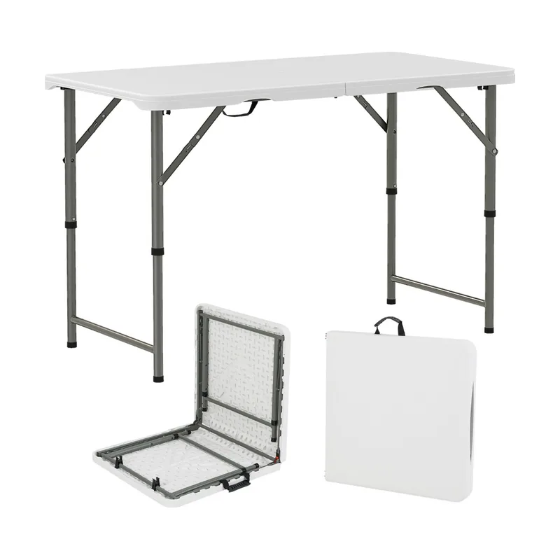 Mesa Plegable Blanca Regulable en 3 Alturas