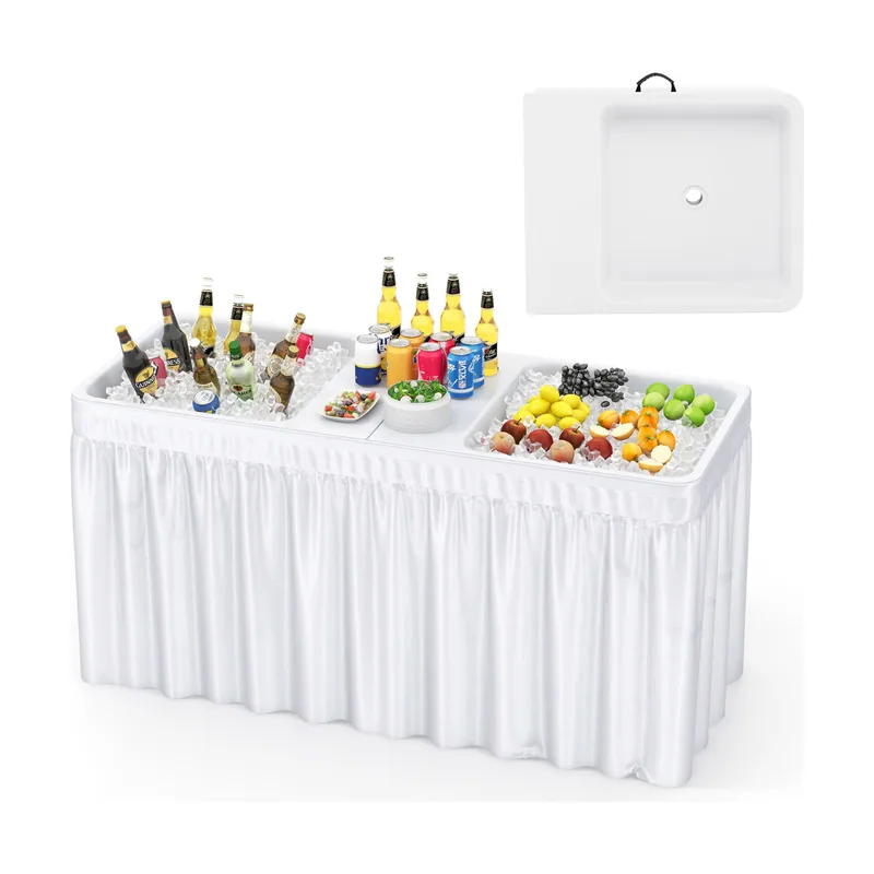 Mesa Enfriadora de Hielo Plegable de 151 cm Mesa Refrigerante
