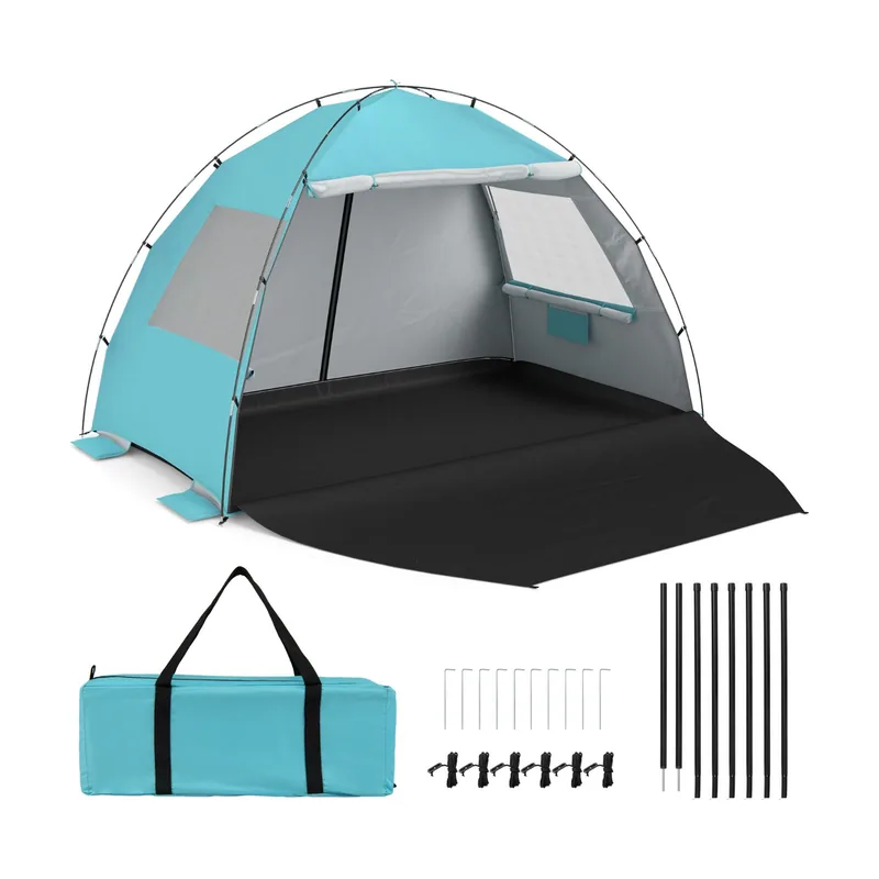 Tienda de Playa Plegable con Toldo Protección Solar UPF50+ Revestimiento