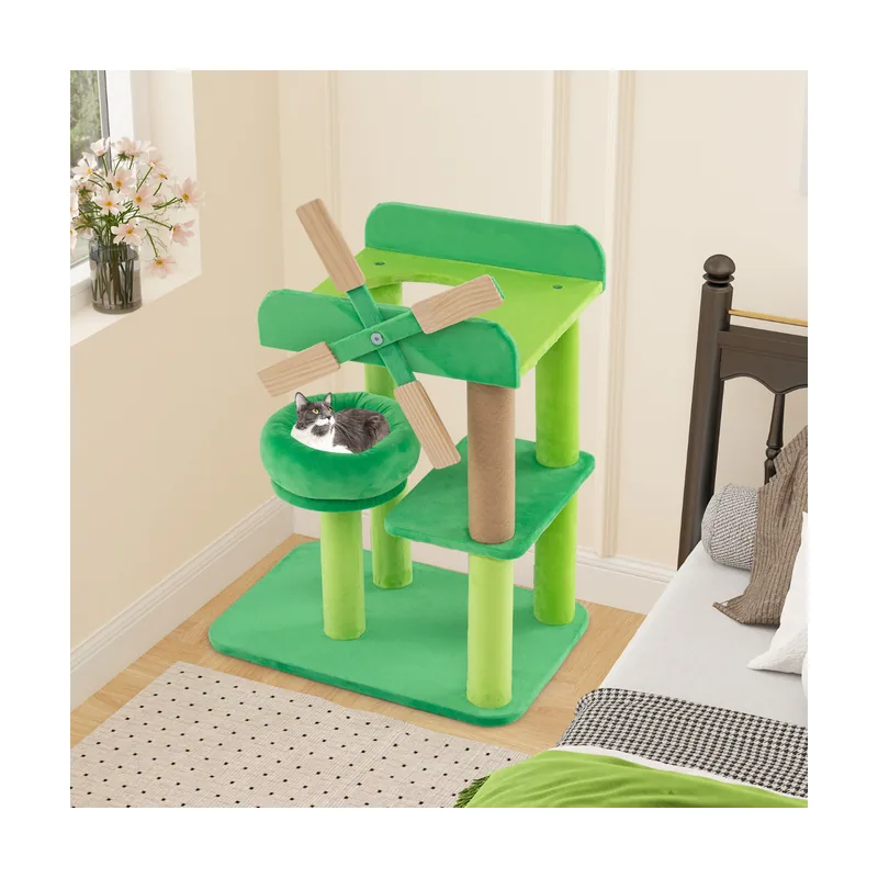 Árbol para Gatos con Molino de Viento Torre