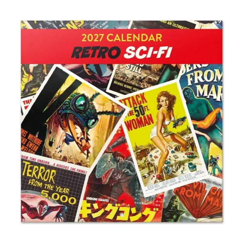 Calendario 2027 Pared Ciencia Ficción Retro